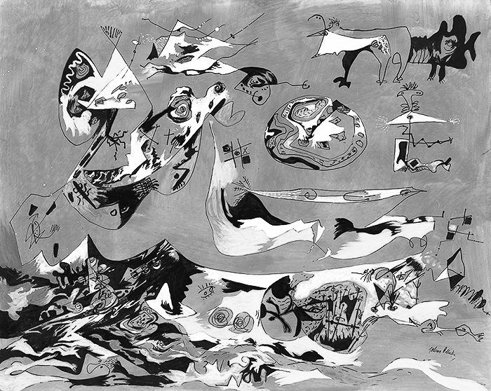 22p_アート_ジャクソン・ポロック《ブルーー白鯨》1943年頃-大原美術館蔵